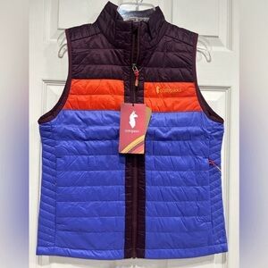 Cotopaxi Women’s M Medium Capa Insulated Vest Blue Maroon NWT Puff Puffer